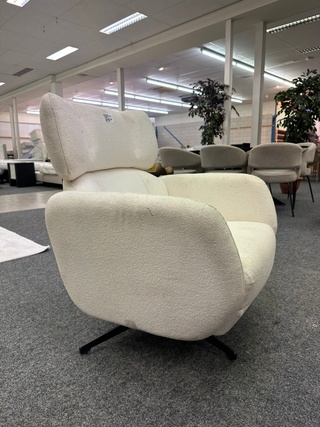 Fauteuil Petra, geweven, crème